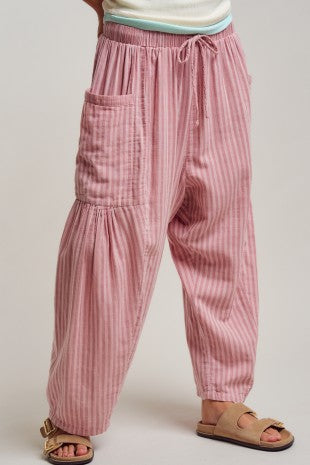 Wanderlust Boho Stripe Pants-Pink