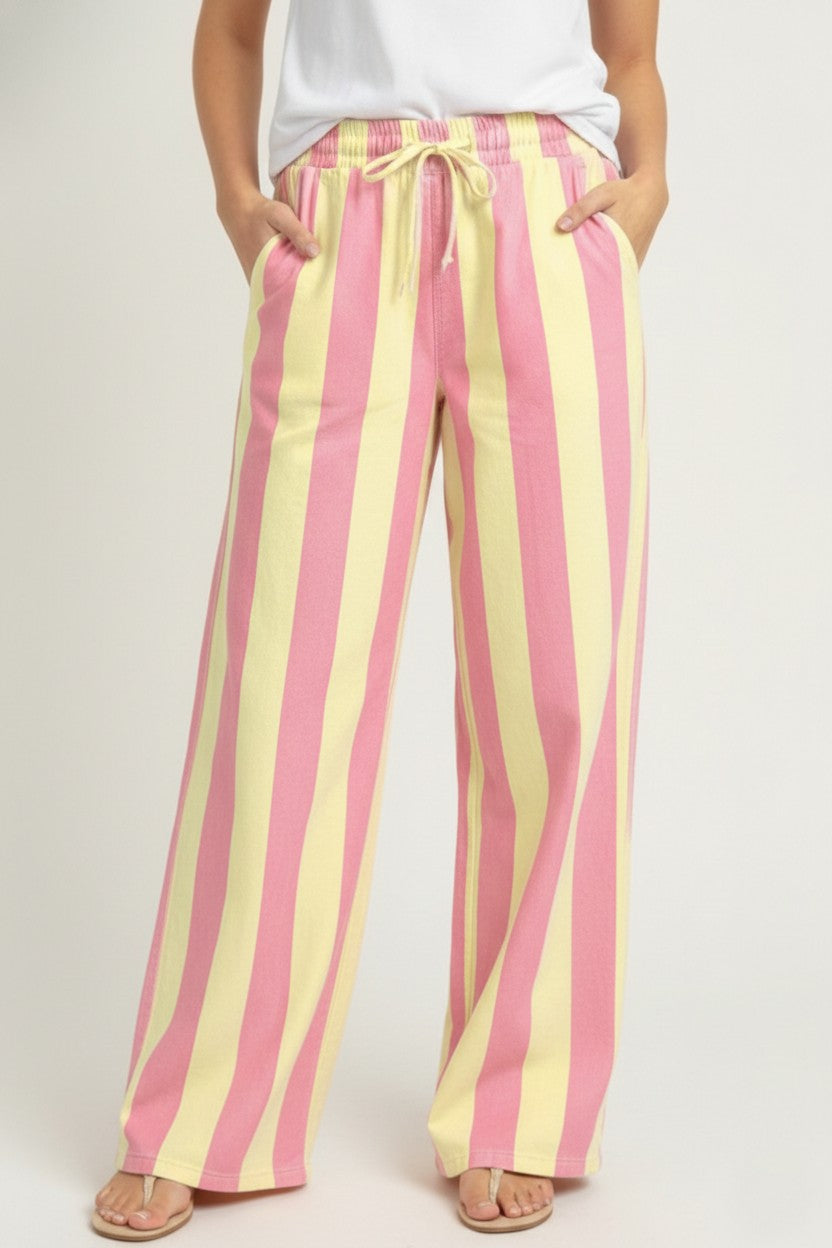 Stripe Daydream In The Pants Pink & Yellow