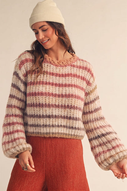 Thankful Stripe Doll Sweater Top