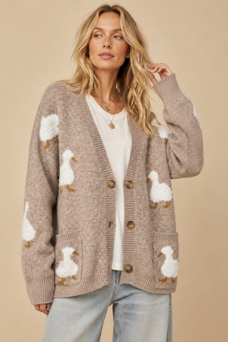The Cozy Duckling Oversized Knit Cardigan