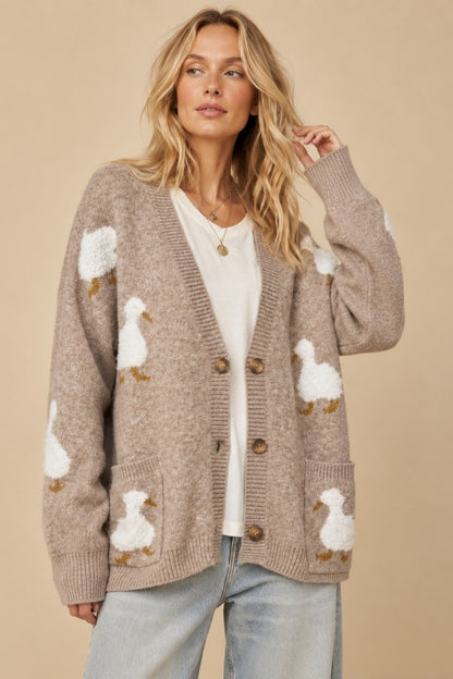 The Cozy Duckling Oversized Knit Cardigan