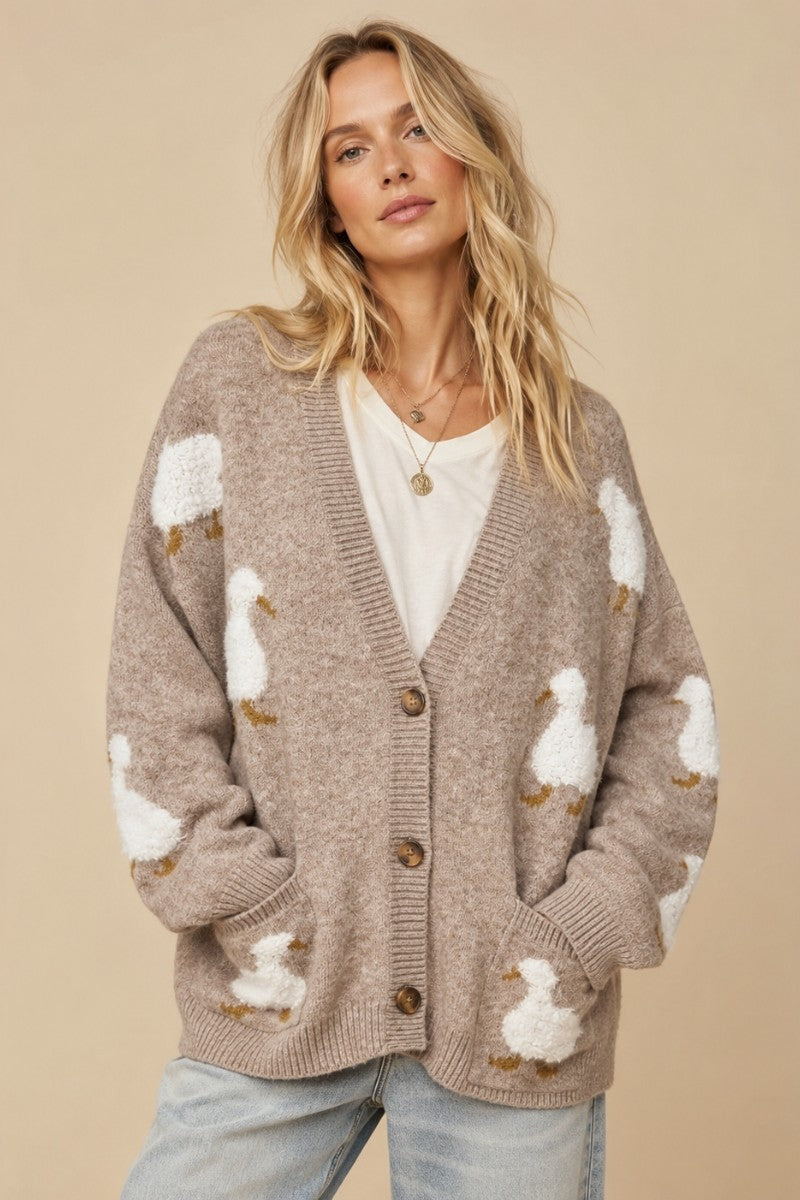 The Cozy Duckling Oversized Knit Cardigan