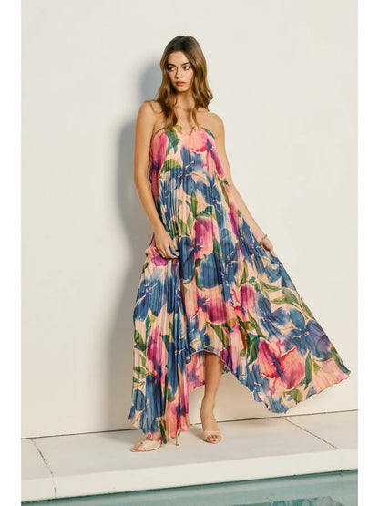 Meadowlark Pleated Maxi Column Dress