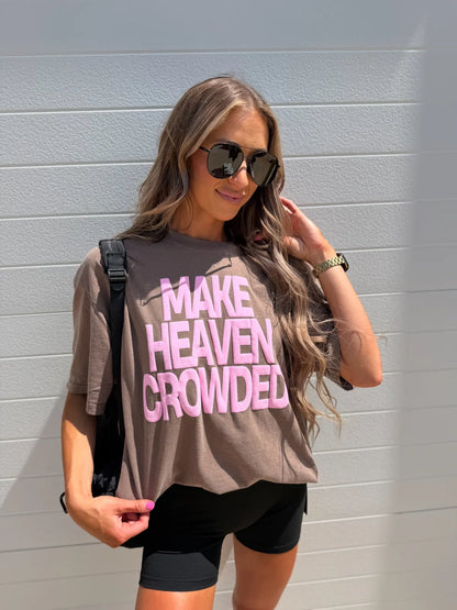 Make Heaven Crowded Graphic Tee on Espresso