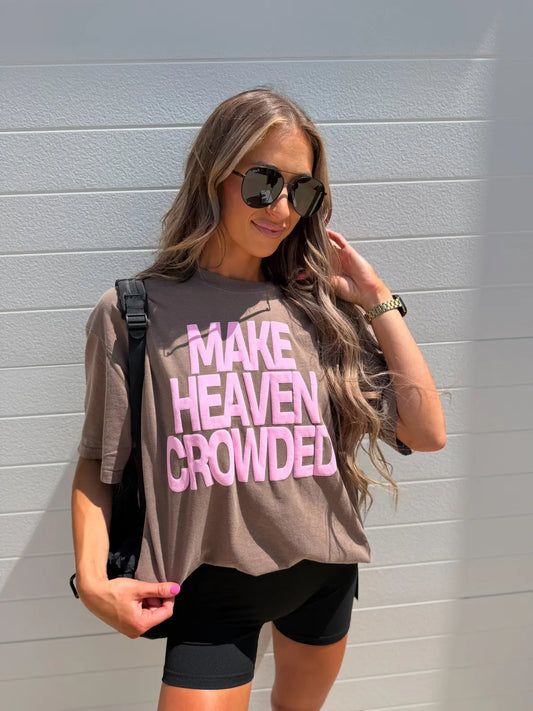 Make Heaven Crowded Graphic Tee on Espresso