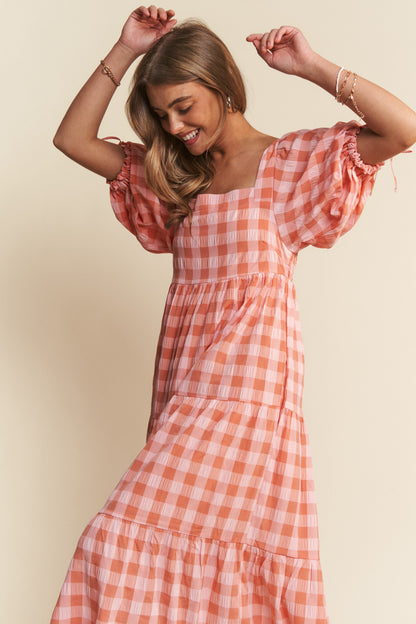 Dawsyn Gingham Tiered Dress