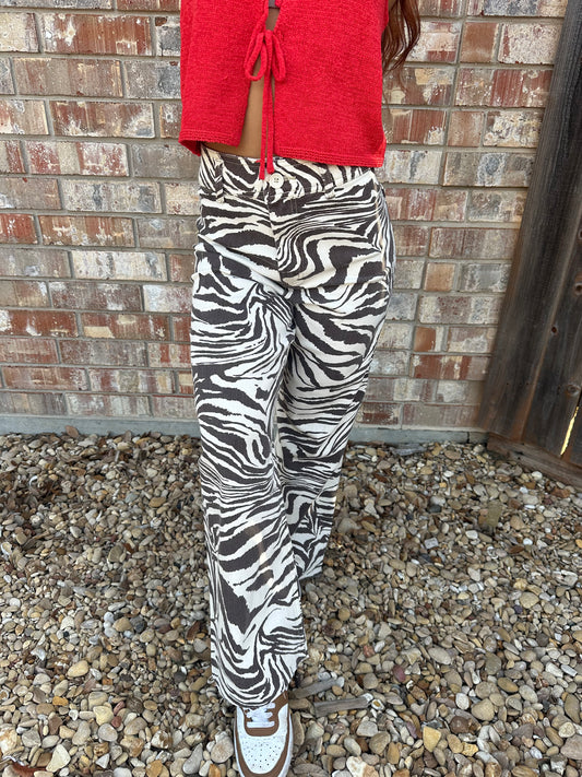 Zebra Print Stretch Pants