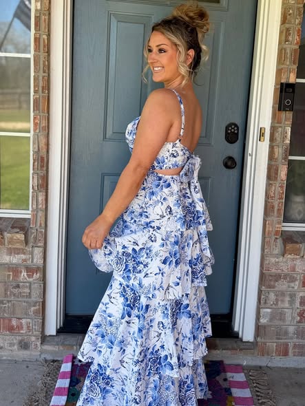 Floral Print Tiered Maxi Dress