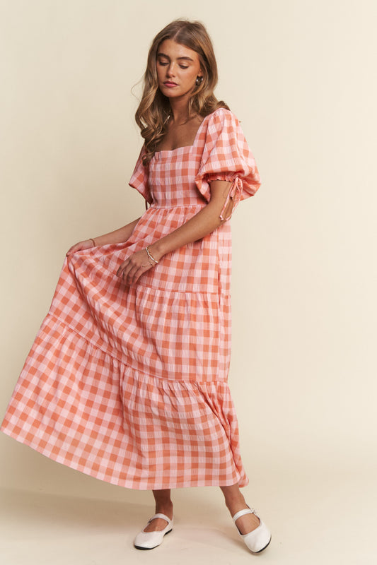 Dawsyn Gingham Tiered Dress