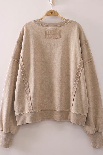 Vintage Washed Sweatshirt-Beige