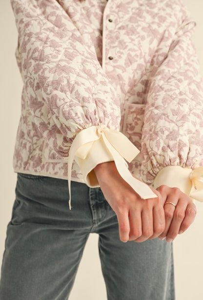 Cami Floral Pink Bow Jacket