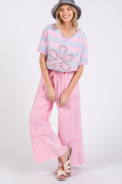 MINERAL WASHED TERRY KNIT PANTS