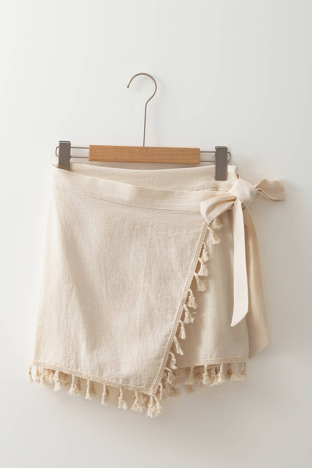 Tassel Trim Wrap Knot Side Bohemian Style Mini Skort