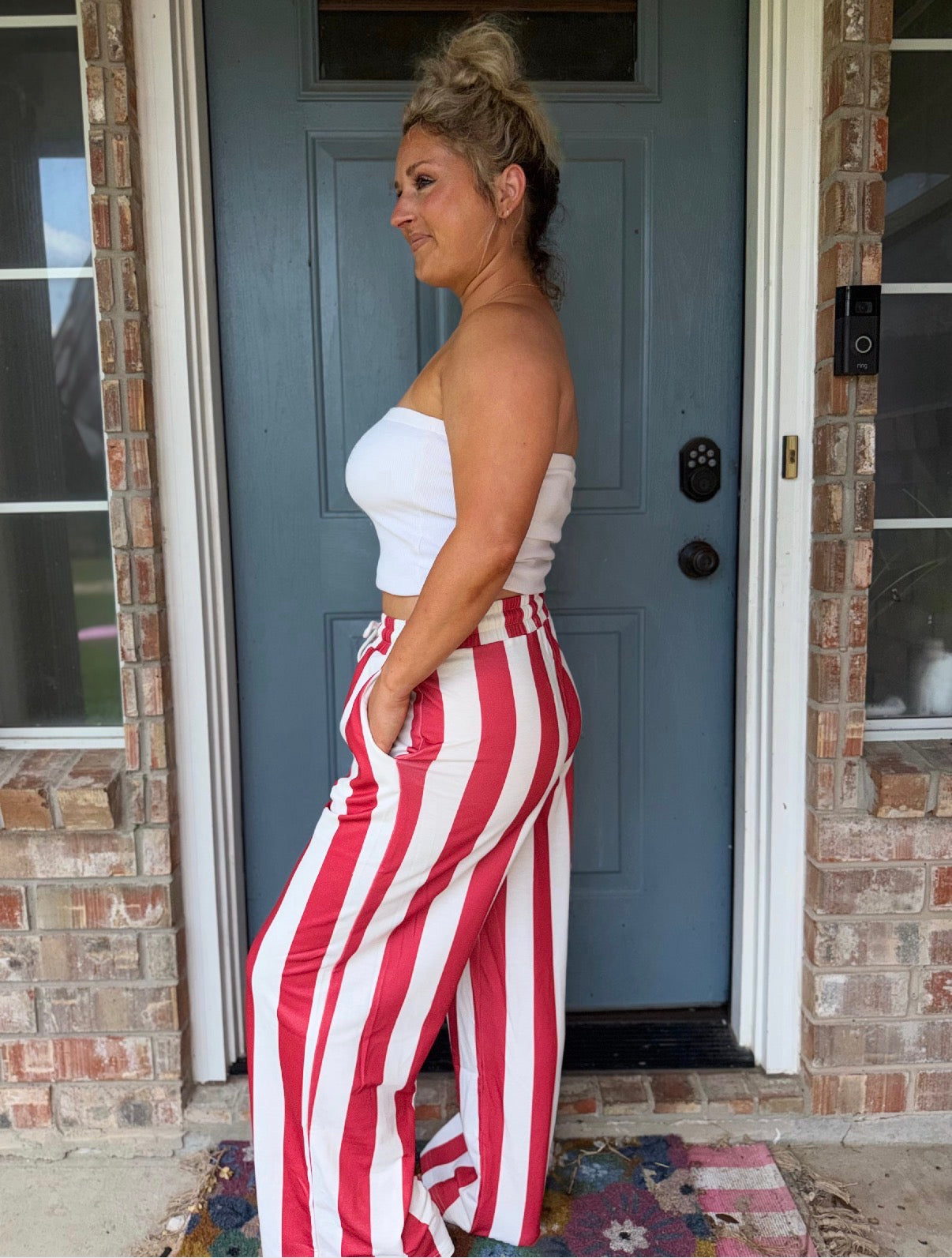 STRIPE DAYDREAM IN THE PANTS RED & WHITE