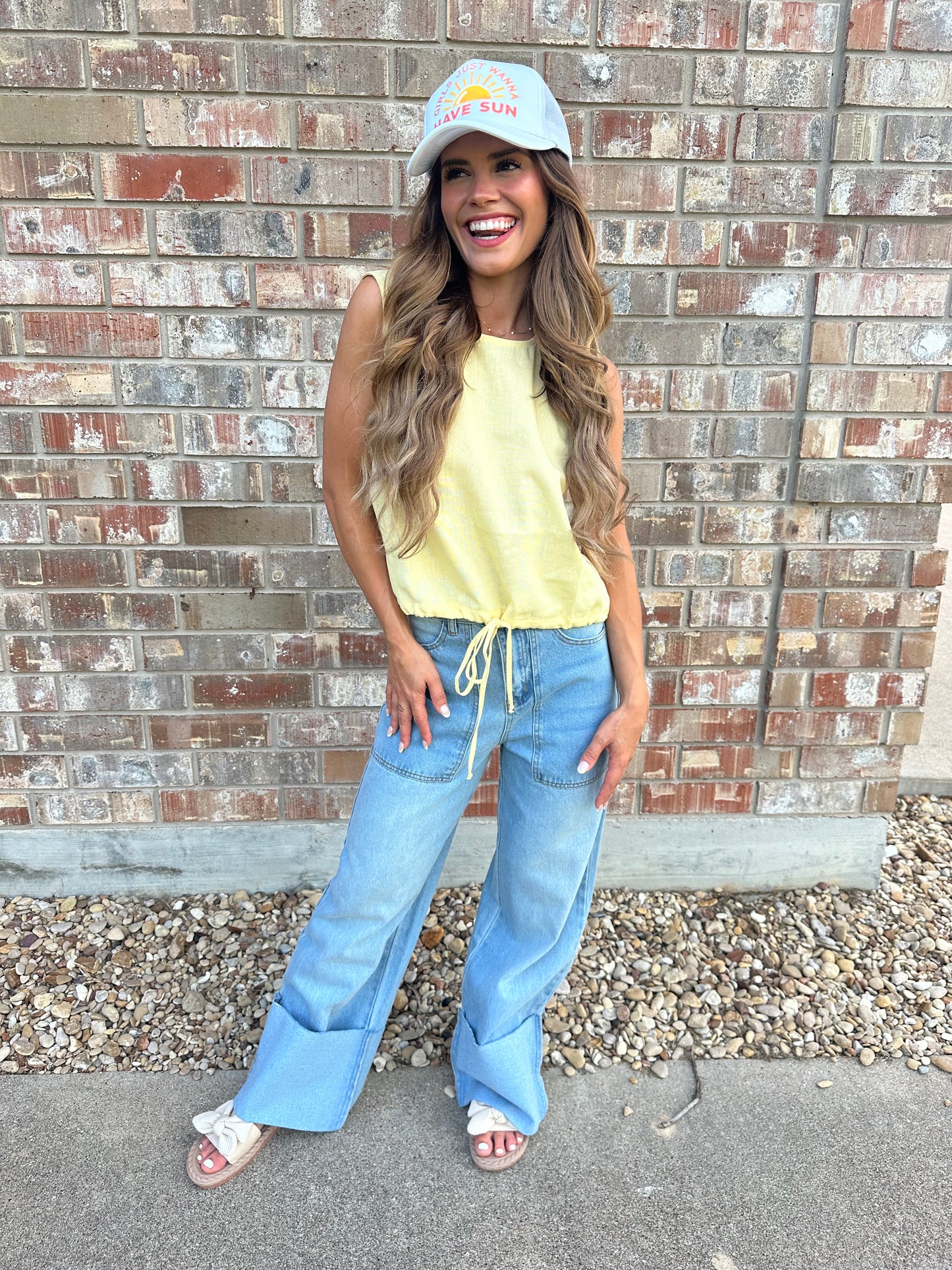 Linen Yellow Crop Top