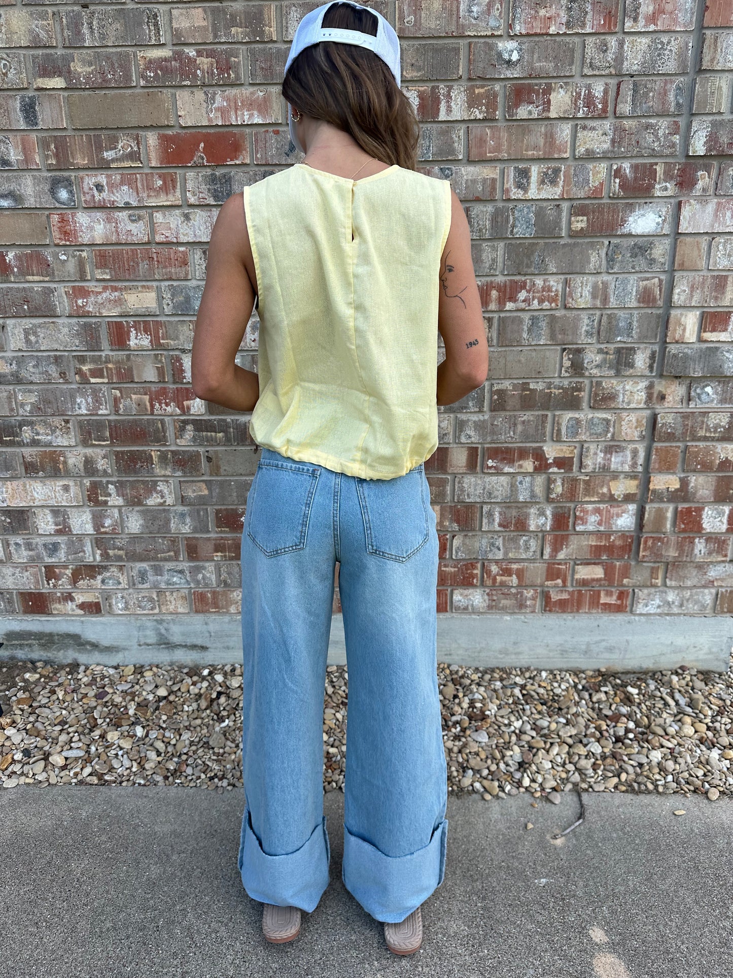 Linen Yellow Crop Top