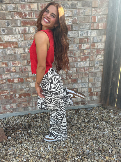 Zebra Print Stretch Pants