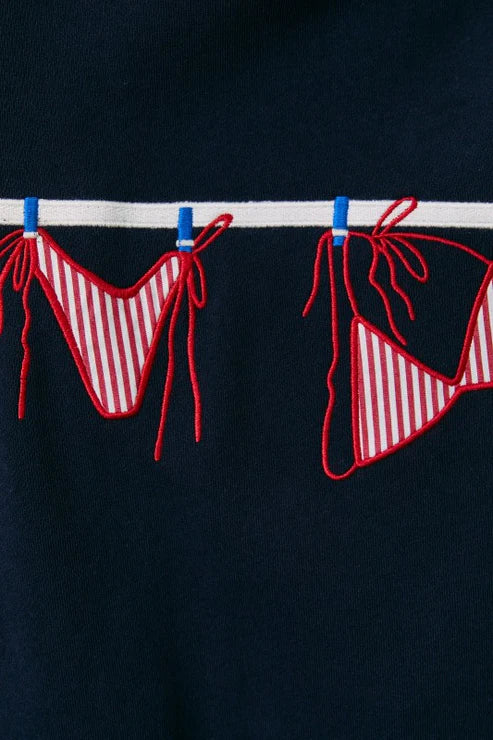 Red, White & Bikinis Clothesline Graphic Sweatshirt