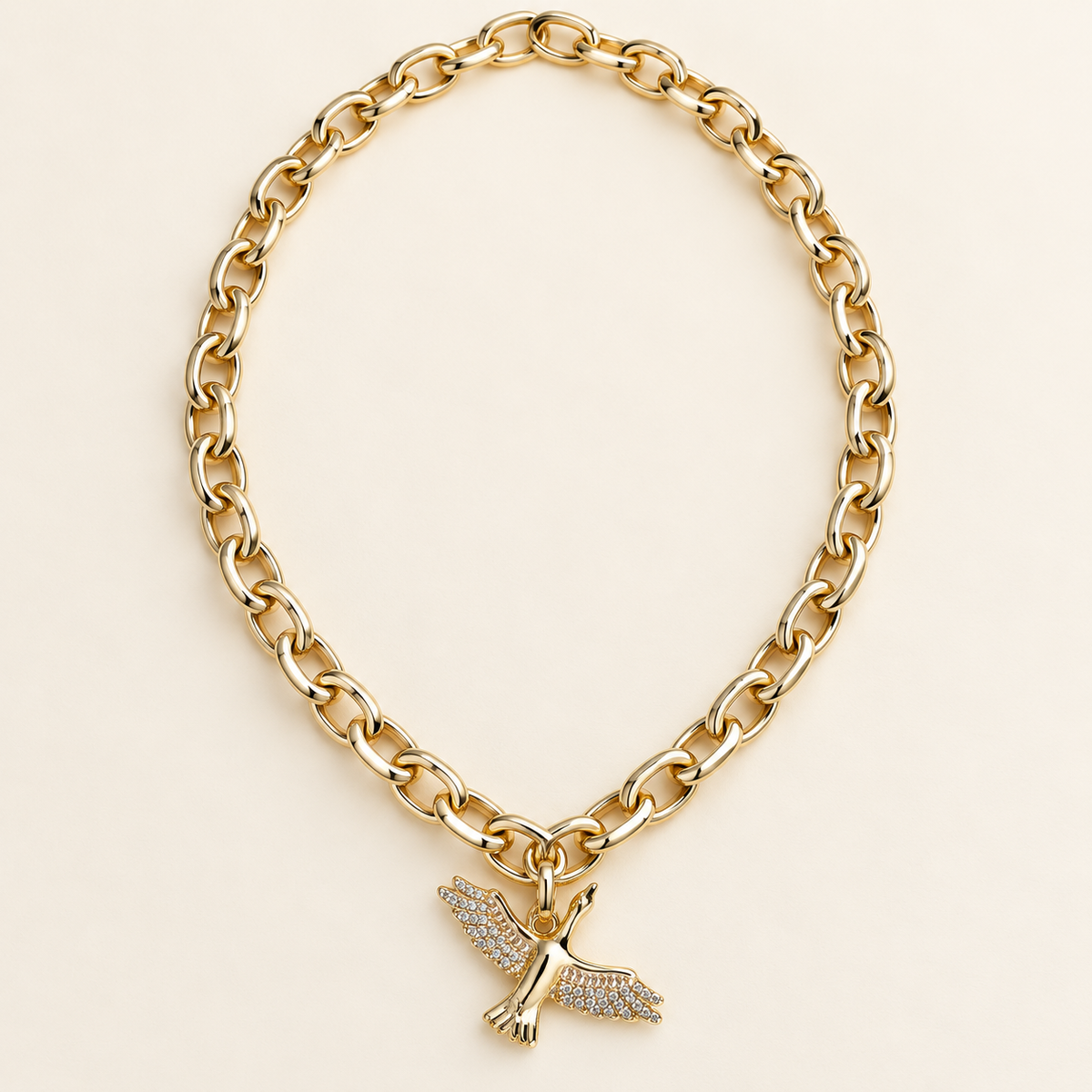 Gold Duck Charm Necklace