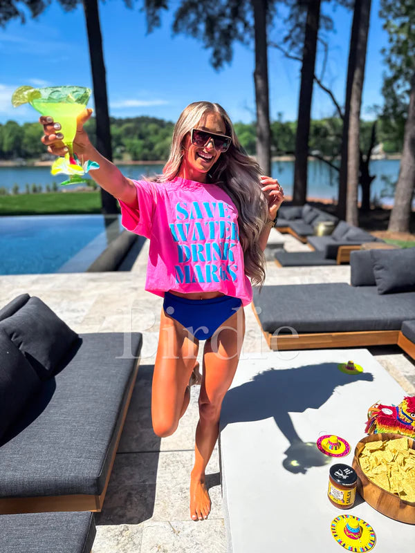 Save Water Drink Margs Vinyl Graphic on Neon Pink