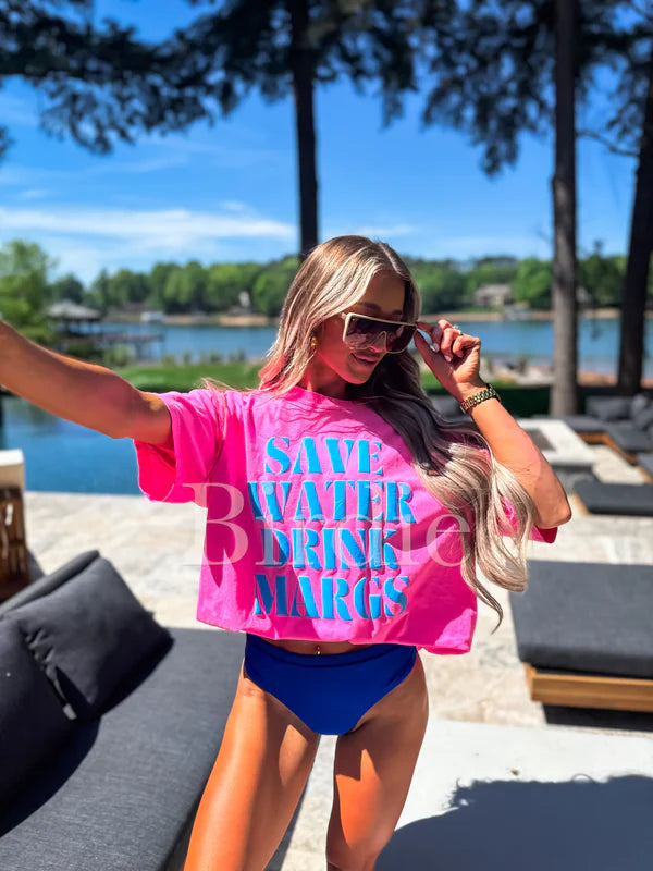 Save Water Drink Margs Vinyl Graphic on Neon Pink