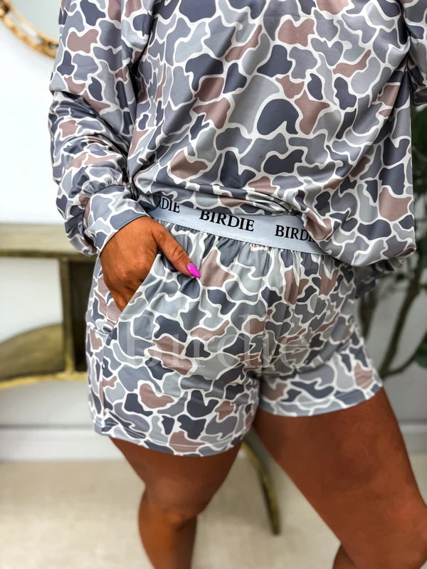 PREORDER Gray Duck Camo Two Piece Long Sleeve Boxer Set (SOLD AS SET)