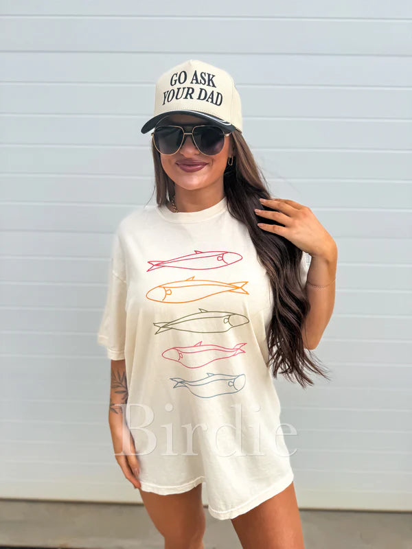 5 Fish Graphic Tee on Ivory