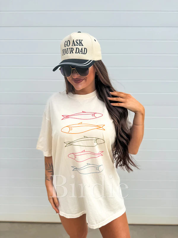 5 Fish Graphic Tee on Ivory
