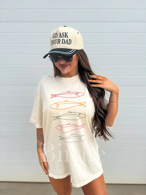 5 Fish Graphic Tee on Ivory