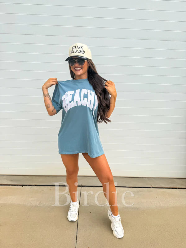 Beachy Graphic Tee on Ice Blue
