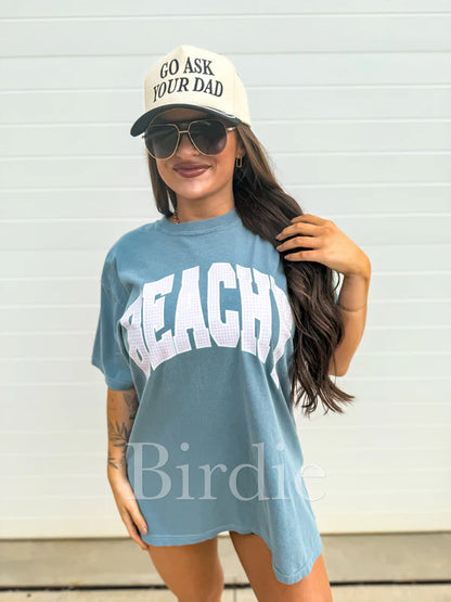 Beachy Graphic Tee on Ice Blue