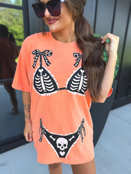Skeleton Suit Graphic Tee on Melon