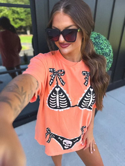 Skeleton Suit Graphic Tee on Melon