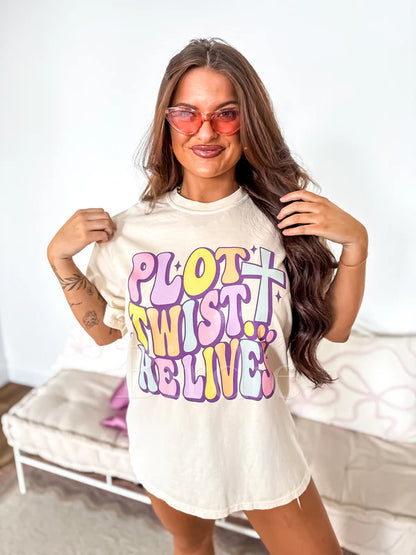 Plot Twist Graphic Tee on Ivory