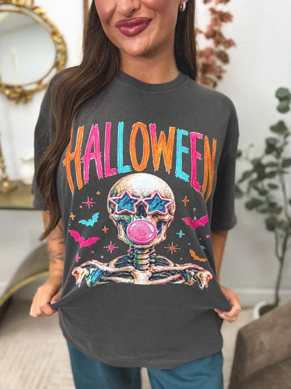 Colorful HALLOWEEN Graphic Tee on Pepper