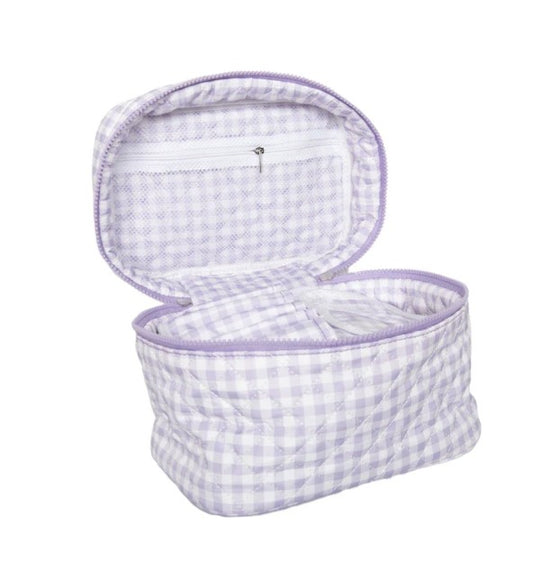 Light Purple Plaid Makeup Bag