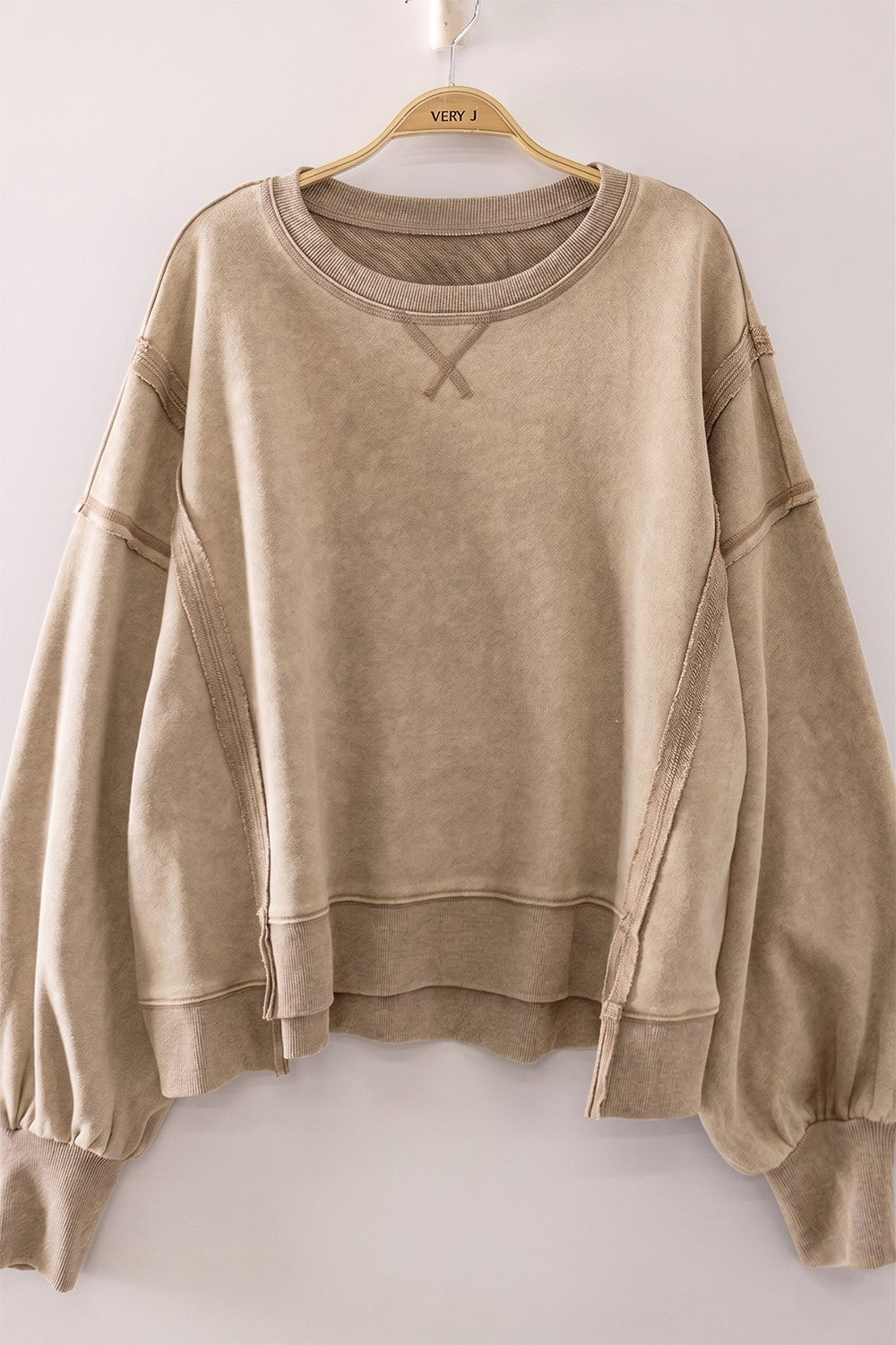 Vintage Washed Sweatshirt-Beige