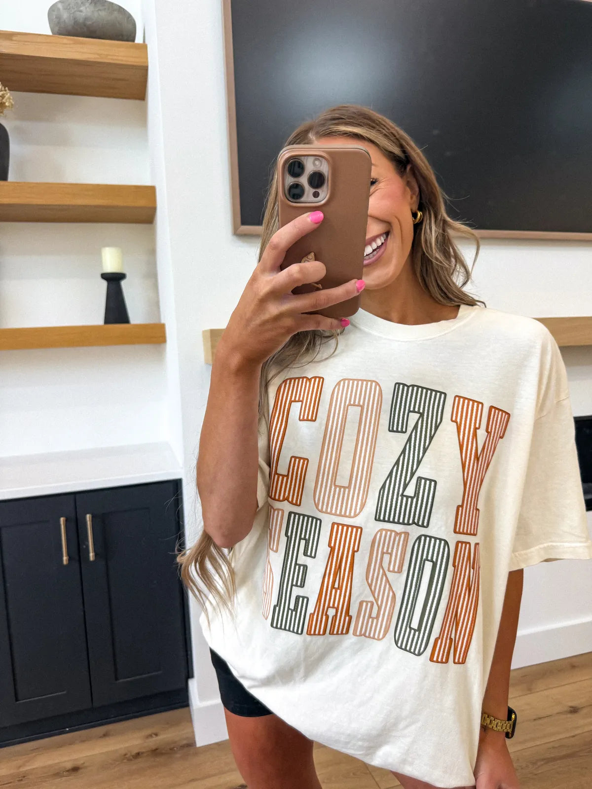 Cozy Season Graphic Tee on Ivory