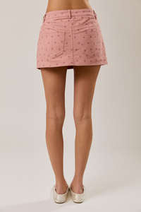 Mid Waisted Polka Dot Twill Mini Skort