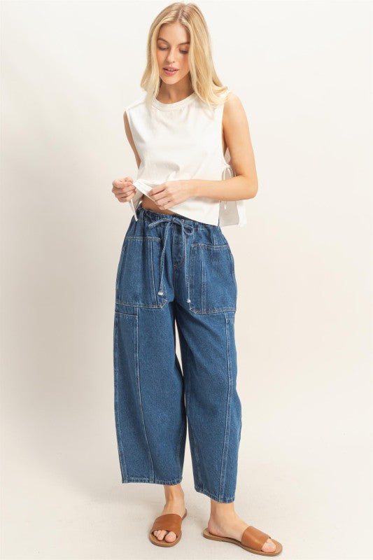 Sleeveless Raw Edge Top in White