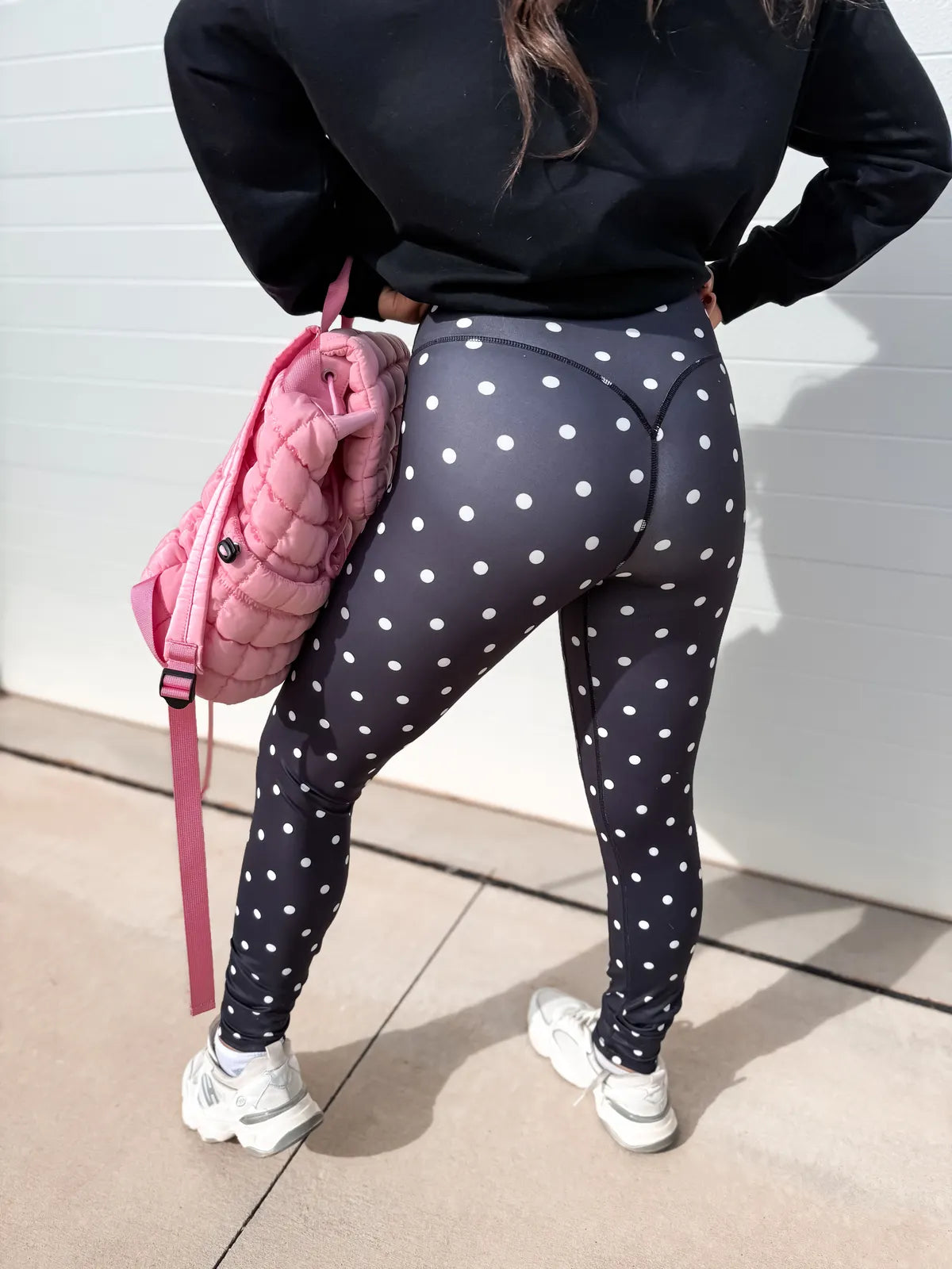 Sculpt Leggings in Black with White Polka Dots