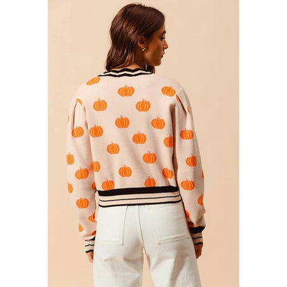 Pumpkin Knitted Sweater Cardigan