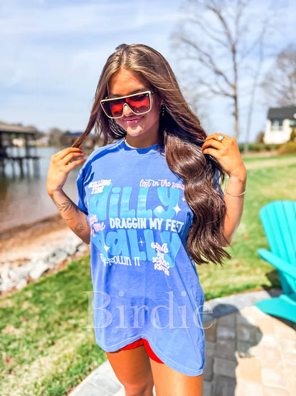 Dilly Dally Graphic Tee on Flo Blue