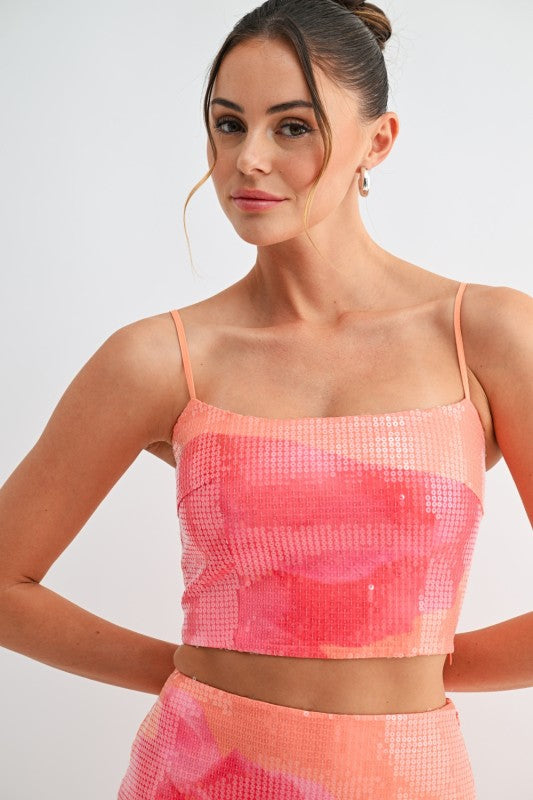 Sunset Glow Sequin Skirt Set
