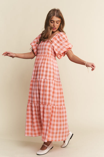 Dawsyn Gingham Tiered Dress