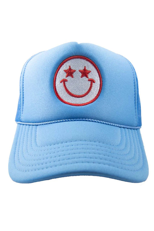 Star Eyed Happy Face Trucker Hat