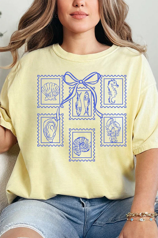 Coquette Coastal Stamps Graphic Tee