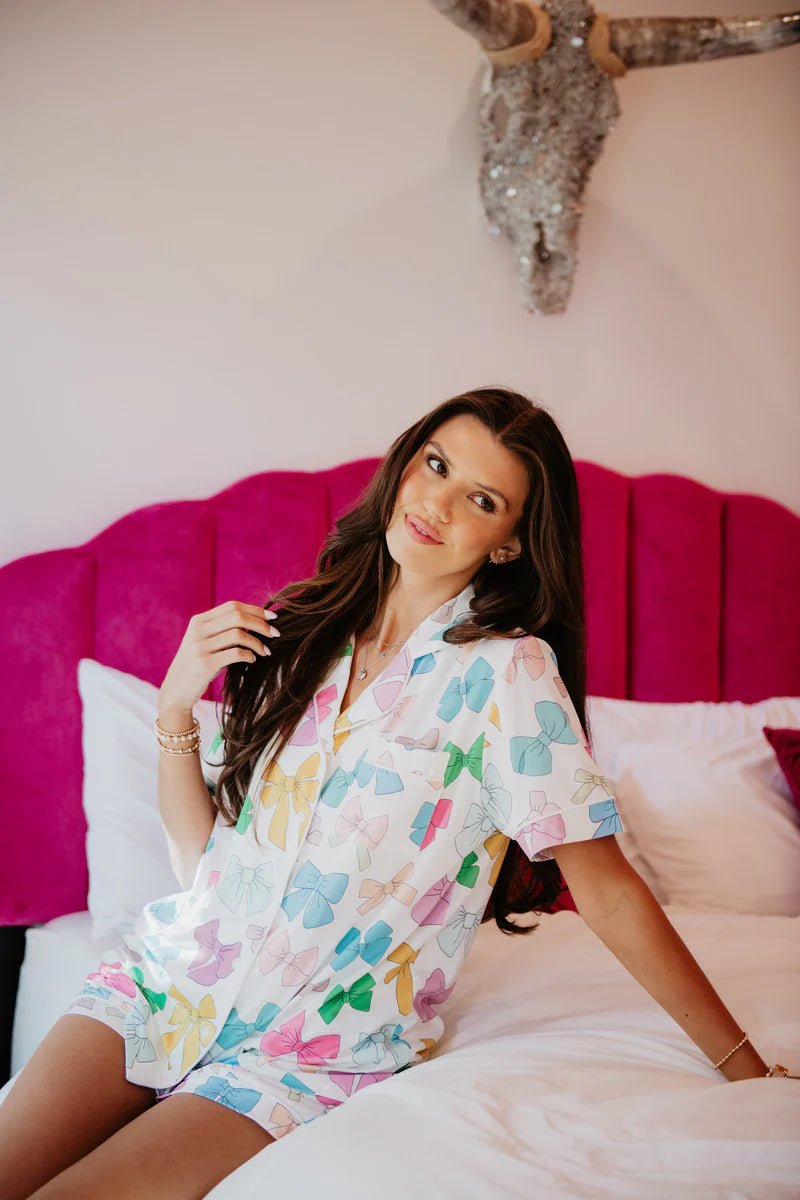 Multicolored Coquette Bows Loungewear Set