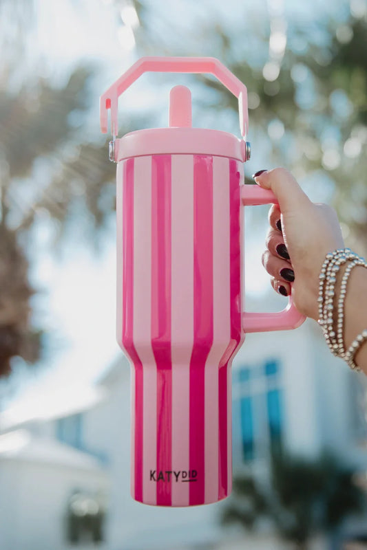 Pink Striped 30 OZ Tumbler